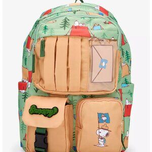 Peanuts Snoopy Beagle Scouts Camping Multi-Pocket Backpack - NWT
